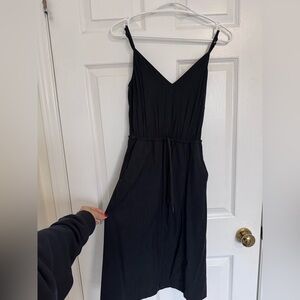 Lululemon Black Waist Tie Midi Dress